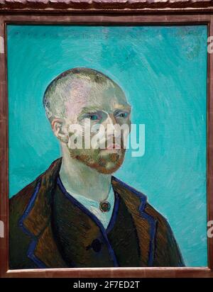 Autoportrait de Vincent Van Gogh dédié à l'exposition Paul Gauguin 1888 Dans Fogg Museum.Harvard University.Cambridge.Massachusetts.USA Banque D'Images