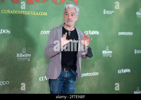 Madrid, Espagne. 06e avril 2021. Sergio Pazos participe à la première de photocall 'Cu-aos' à Callao Cinesa à Madrid. Crédit : SOPA Images Limited/Alamy Live News Banque D'Images