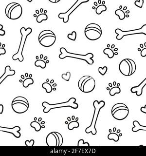 Motif sans couture avec têtes de chiens de différentes races. Corgi, Beagle, Chihuahua, Terrier, Pomeranien Illustration de Vecteur