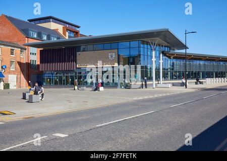 La gare routière centrale de Lincoln, Lincoln, Angleterre, RU Banque D'Images