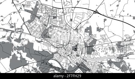 Carte urbaine vectorielle de Holstebro, Danemark Illustration de Vecteur