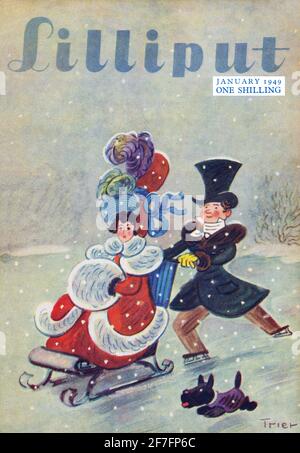 Couverture avant vintage du magazine Lilliput pour janvier 1949. Banque D'Images