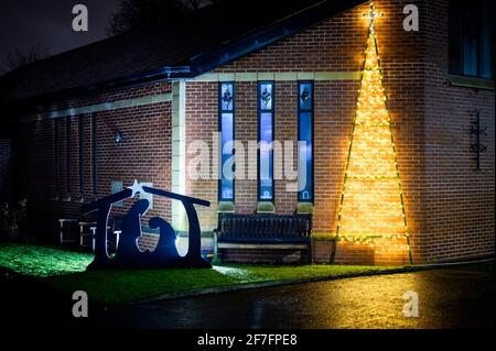 Noël à l'église de la réforme unie, Worsley Road, Swinton Banque D'Images