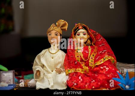 Bangladais avec étiquette de Pohela Boishakh à la célébration de Pohela Boishakh. Un rassemblement pour célébrer le nouvel an bengali. Banque D'Images