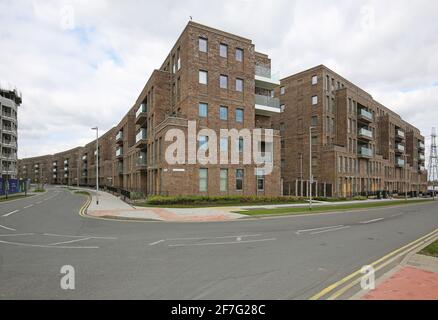 Nouveaux immeubles d'appartements dans le quartier Fielders, partie de l'immense nouveau Barking Riverside Development dans la banlieue est de Londres, Royaume-Uni Banque D'Images