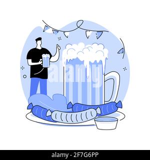 Illustration vectorielle abstraite du concept du festival de la bière. Illustration de Vecteur