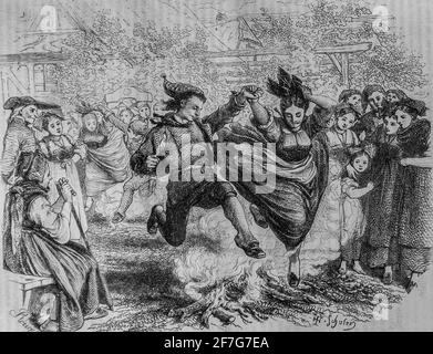 la tête de la saint jean en alsace, le magazin par edouard charton,1870 Banque D'Images