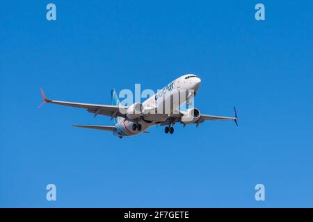 Boryspil, Ukraine - 10 mars 2021 : Flydubai Boeing 737-8KN Banque D'Images