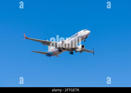 Boryspil, Ukraine - 10 mars 2021 : Flydubai Boeing 737-8KN Banque D'Images