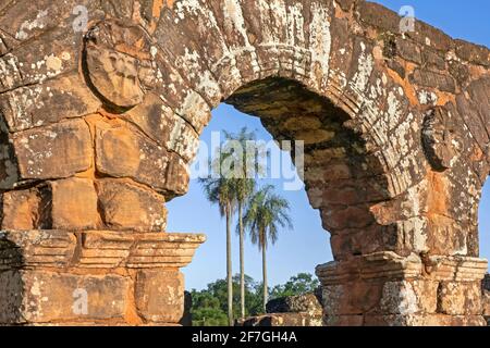 La Santisima Trinidad de Paraná / très Sainte Trinité de Paraná, ruines de la réduction jésuite à Trinidad / Trinité près d'Encarnación, Itapua, Paraguay Banque D'Images