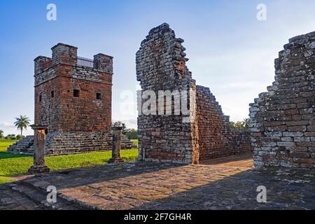 La Santisima Trinidad de Paraná / très Sainte Trinité de Paraná, ruines de la réduction jésuite à Trinidad / Trinité près d'Encarnación, Itapua, Paraguay Banque D'Images