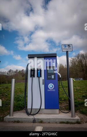 Point de recharge pour voiture électrique, Strathclyde Country Park Banque D'Images