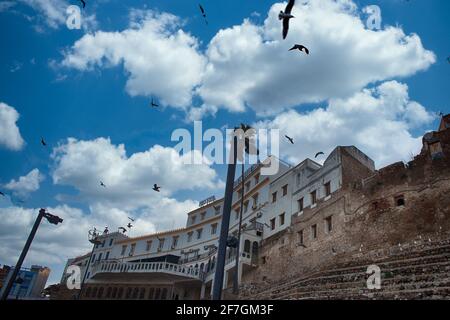 Maroc, Maison Blanche, Tanger. Hôtel Continental Banque D'Images