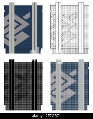 Brésil bâtiment de banque à Brasilia, Brésil Illustration de Vecteur