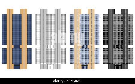 Bâtiment de la banque centrale du Brésil à Brasilia, Brésil Illustration de Vecteur