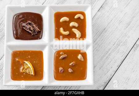 Assortiment de caramel avec différents types de caramel Banque D'Images