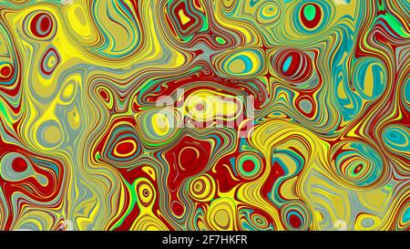 Arrière-plan rouge et jaune abstrait avec bulles. image 3d, rendu 3d Banque D'Images