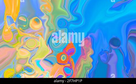 Arrière-plan liquide multicolore abstrait avec texture. image 3d, rendu 3d Banque D'Images