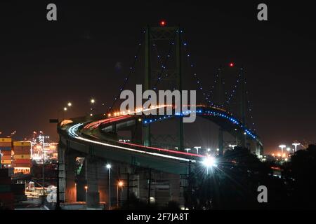 Vue générale du pont Vincent Thomas, dimanche 28 février 2021 à San Pedro, Californie (Dylan Stewart/image of Sport) Banque D'Images