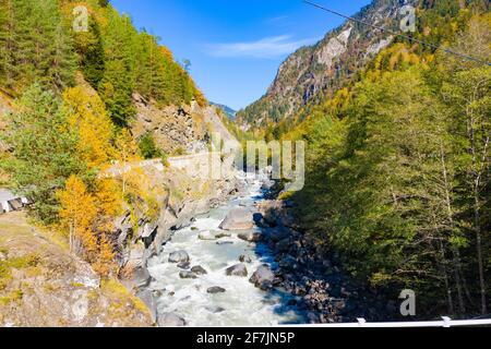 Rivière Inguri (Enguri), région de Svaneti, Géorgie Banque D'Images