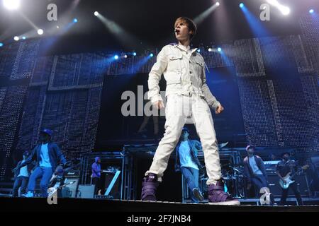 Justin Bieber en concert à l'American Airlines Arena de Miami en Floride. 18 décembre 2010. © MPI04 / Media Punch Inc. *NortePhoto.com* **SOLO*VENTA Banque D'Images