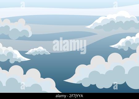 Illustration vectorielle de nuages avec ciel bleu Illustration de Vecteur
