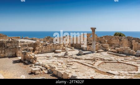 Vieilles ruines de l'ancien Kourion au coucher du soleil, Limassol. Chypre Banque D'Images