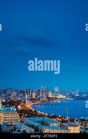 L'Azerbaïdjan, Bakou, vue de la baie de Bakou Banque D'Images