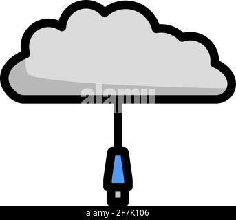 Icône Network Cloud. Contour gras modifiable avec Color Fill Design. Illustration vectorielle. Illustration de Vecteur