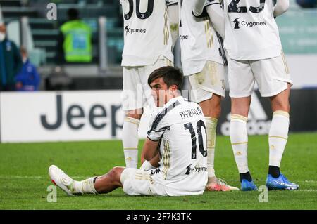 7 avril 2021, Naples, Piemonte, Italie: Pendant le match de football de la série italienne FC Juventus contre SSC Napoli le 7 avril 2021 au stade Allianz à Turin..en photo: Paulo Dybala (Credit image: © Fabio Sasso/ZUMA Wire) Banque D'Images