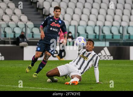 Naples, Piémont, Italie. 7 avril 2021. Lors du match de football italien Serie A FC Juventus contre SSC Napoli le 7 avril 2021 au stade Allianz à Turin.in photo: Danilo Credit: Fabio Sasso/ZUMA Wire/Alay Live News Banque D'Images