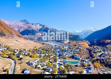 Ushguli village de Upper Svaneti, Géorgie Banque D'Images