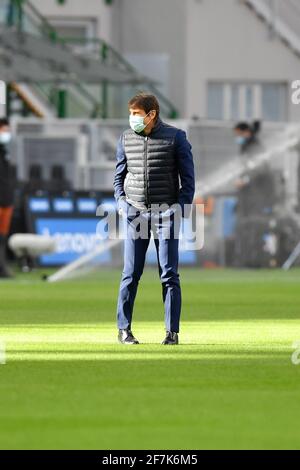 Milan, Italie. 07e avril 2021. Directeur Antonio Conte de l'Inter Milan vu avant la série UN match entre l'Inter Milan et Sassuolo à Giuseppe Meazza à Milan. (Crédit photo : Gonzales photo/Alamy Live News Banque D'Images