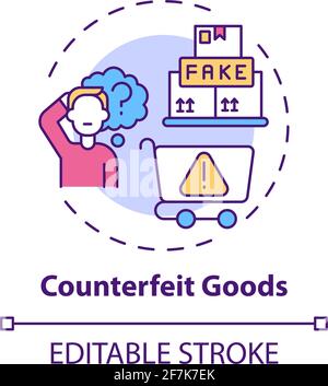 Icône de concept de produits contrefaits Illustration de Vecteur