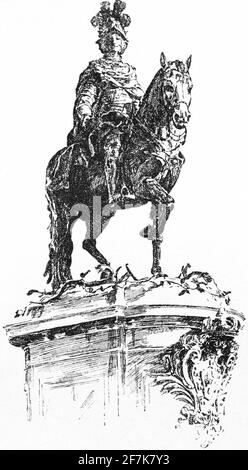 Monument de Dom José I ou Joseph I du Portugal appelé le réformateur, qui a régné au XVIIIe siècle, assis sur un cheval, Lisbonne, Portugal, Europe Banque D'Images