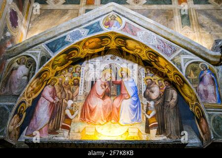 Fresque à la basilique Saint-Antoine de Padoue en Italie Banque D'Images