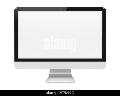 Moniteur de l'ordinateur avec écran vide. Isolé sur un blanc. image 3d Banque D'Images