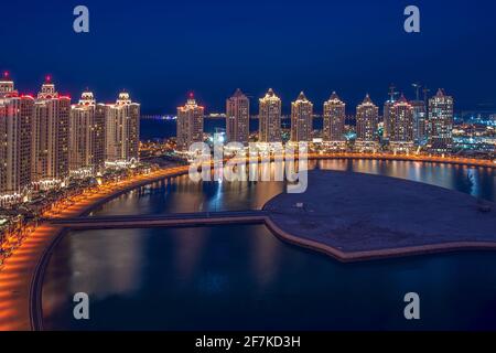 Belle Viva Bahria après le coucher du soleil Pearl Qatar Banque D'Images