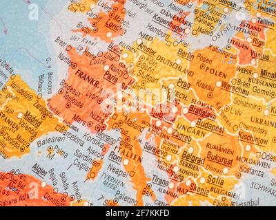 Carte graphique de l'Europe isolée Banque D'Images