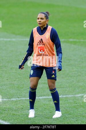 Madelen Janogy équipe nationale féminine de football, entraînement à Friends Arena, Stockholm, 2021-04-08 (c) Patrik C Österberg / TT Code: 2857 Banque D'Images