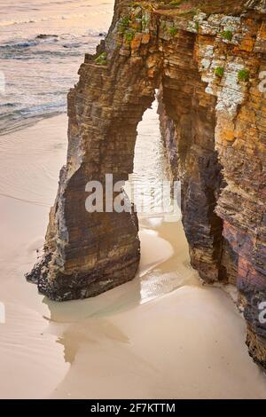 Les cathédrales, plage Praia comme Catedrais, Ribadeo, Espagne Banque D'Images