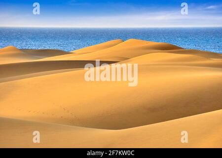 Dunes de sable de Maspalomas, Gran Canaria, Espagne Banque D'Images