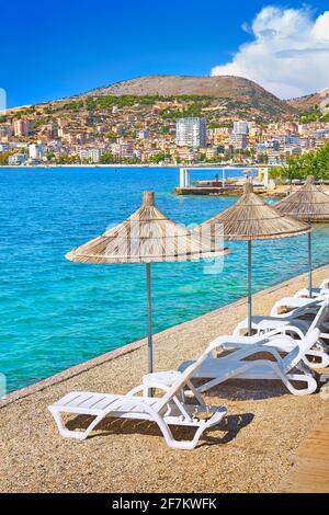 Albanie - Saranda beach resort Banque D'Images