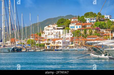 Vieille ville et du port de Marmaris, Turquie Banque D'Images