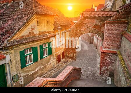 La vieille ville de Sibiu, en Transylvanie, Roumanie Banque D'Images