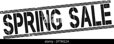 solde printanier carré grunge timbre isolé texturé Illustration de Vecteur