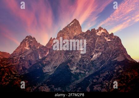 Lever du soleil au parc national de Grand Teton. Wyoming. États-Unis. Banque D'Images