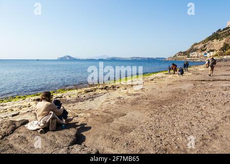 Pozzuoli (Italie) - le front de mer de via Napoli entre Bagnoli Et Pozzuoli Banque D'Images