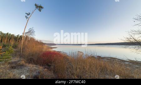 La nature étonnante de la lagune de Kaunas au printemps matin. Banque D'Images