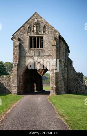 Gatehouse de l'abbaye de Cleeve les vestiges d'un monastère médiéval Près de Washford dans West Somerset, Royaume-Uni Banque D'Images